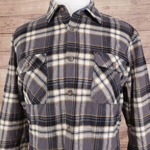 JACHS MFG PLAID HERITAGE FLANNEL BUTTON DOWN SHIRT MENS SIZE XL